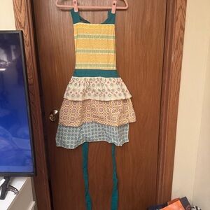Tag Multicolor Apron with Teal Straps